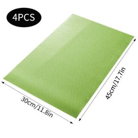 4 /8/12Pcs Refrigerator Liners; Washable Mats Covers Pads; Home Kitchen Gadgets Accessories Organization For Top Freezer Glass Shelf Wire Shelving Cup (Color: Green)