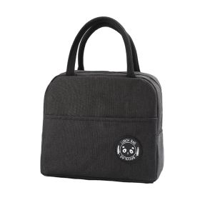 1pc Insulated Lunch Bag; Insulation Bento Pack; Aluminum Foil Rice Bag; Meal Pack; Ice Pack; Student Bento Lunch Handbag; Insulation Bag; Lunch Box Ba (Color: Black)