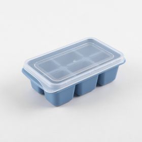 4.5*2.8*1.6in Ice Cube Ice Maker; Ice Box Freezer Mold; Quick Freezer; Home Refrigerator Homemade Frozen Ice Cubes; Ice Cube Mold Box With Lid (Color: Blue)