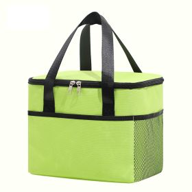 1pc Thicker Portable Thermal Ice Bag; Oxford Handle Lunch Box Bag; Outdoor Lunch Bag (Color: Green)