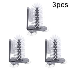 2 In 1 Cleaning Brush Cup Glass Cleaner Bottles Brush Suction Wall Lazy Brush Removable Washing Tools Kitchen Clean Accessories (Color: 3PCS, Ships From: China)